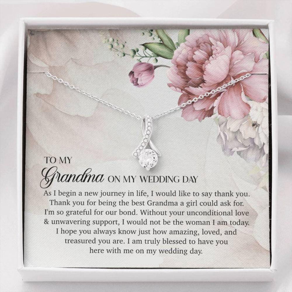 Grandmother Necklace, Grandma Of The Bride Wedding Day Necklace Gift From Bride