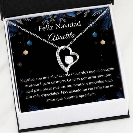 Grandmother Necklace, Abuela Collar Navidad - Spanish Grandma Christmas Necklace - Dulce Regalo Abuelita - Latina Grandma Gift