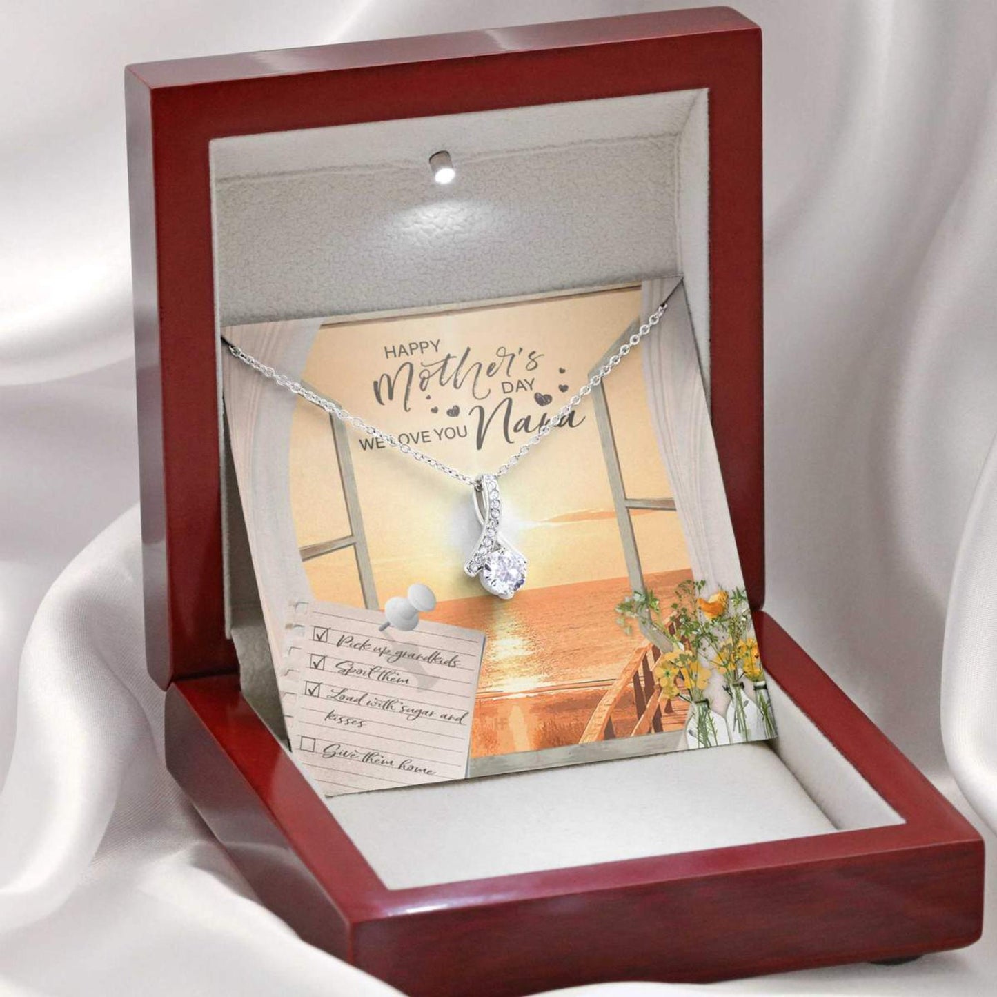 Grandmother Necklace, Gift For Your Loving Grandma On Mother’S Day, Window With Seaview Alluring Beauty Necklaces