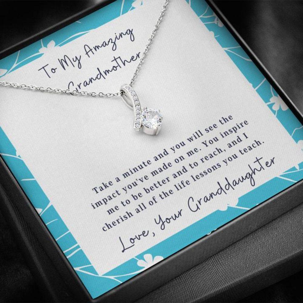 Grandmother Necklace “ Gift To Grandma “ Necklace With Message Card To My Grandmother From Granddaughter “ Impact