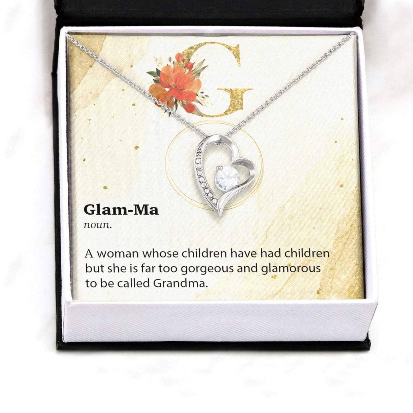 Grandmother Necklace, Glam-Ma Definition Gift On Mother's Necklace