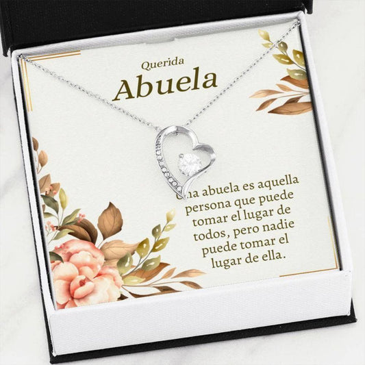 Grandmother Necklace, Grandma Necklace Spanish - Abuela Bling Heart - Gift New Grandma - Abuela Latina Gift