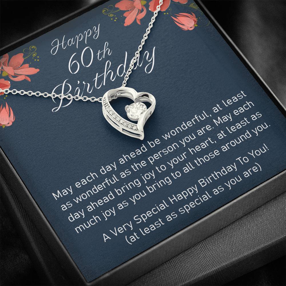 Grandmother Necklace, Happy 60Th Birthday “ Forever Love Necklace