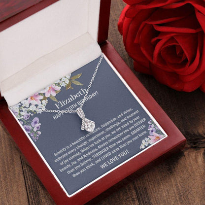 Grandmother Necklace, Happy 70Th Birthday Necklace For Woman, Sentimental 70Th Birthday Necklace, Personalized Birthday Present For Her