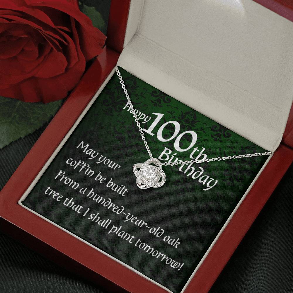Grandmother Necklace, Irish Blessing Love Knot Necklace “ 100Th Birthday Necklace Gift For Women