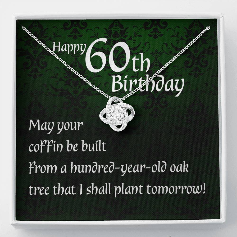 Grandmother Necklace, Irish Blessing Love Knot Necklace - 60th Birthday Necklace Gift For Women