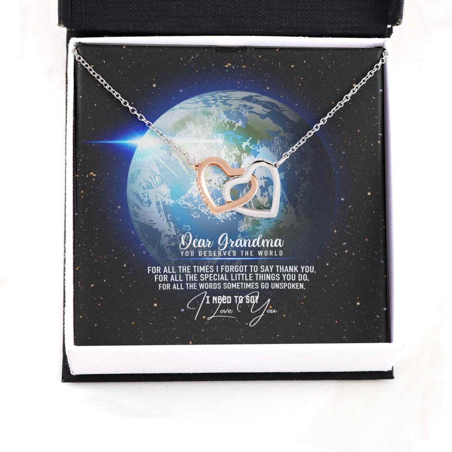 Grandmother Necklace, Meaningful Gift For Your Precious Grandma Who Deserves The World On Mother's Day Necklace