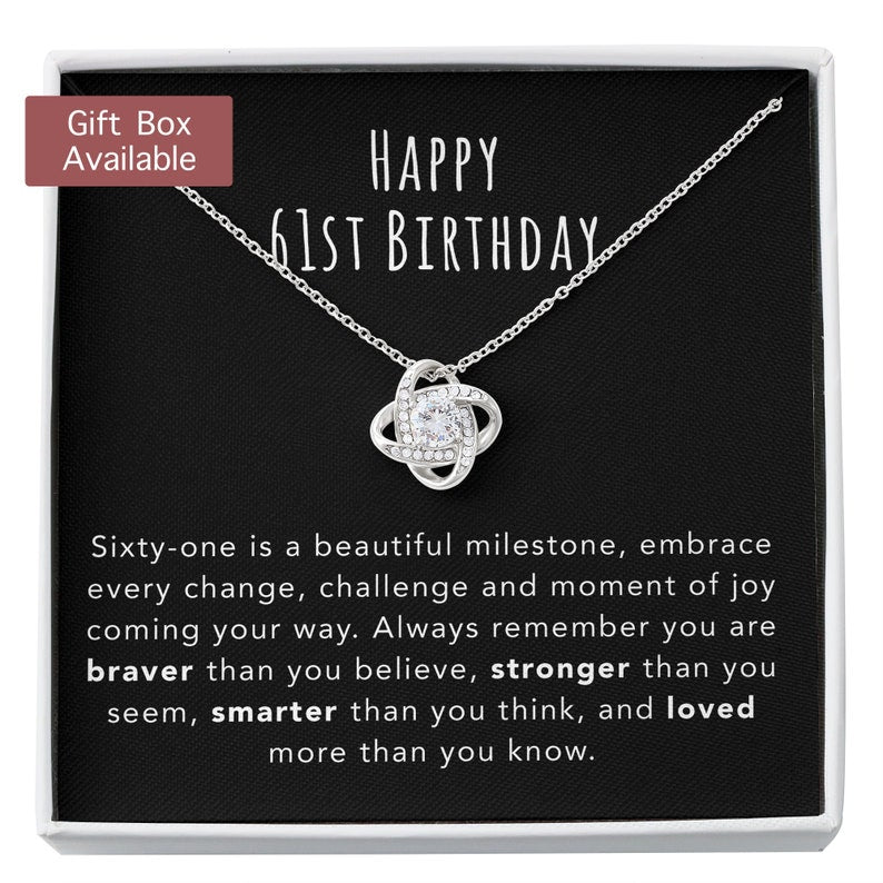 Grandmother Necklace, Mom Necklace, 61st Birthday Necklace Gifts For Women, 61st Birthday Jewelry, 61 Year Old Gift