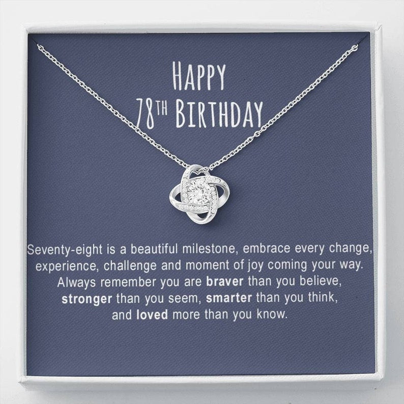 Grandmother Necklace, Mom Necklace, 78th Birthday Necklace Gift For Women, 78th Birthday Necklace Gift For Her