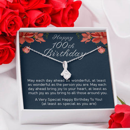 Grandmother Necklace, Very Special Happy 100Th Birthday “ Alluring Beauty Necklace