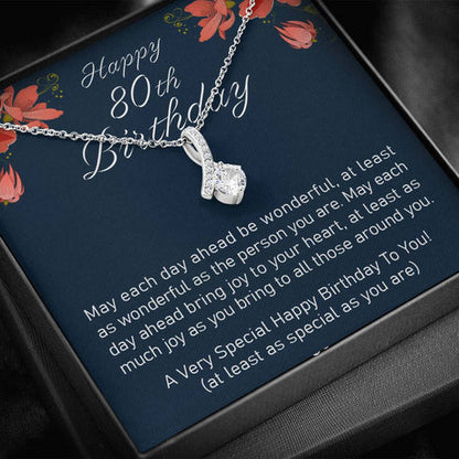 Grandmother Necklace, Very Special Happy 80Th Birthday “ Alluring Beauty Necklace