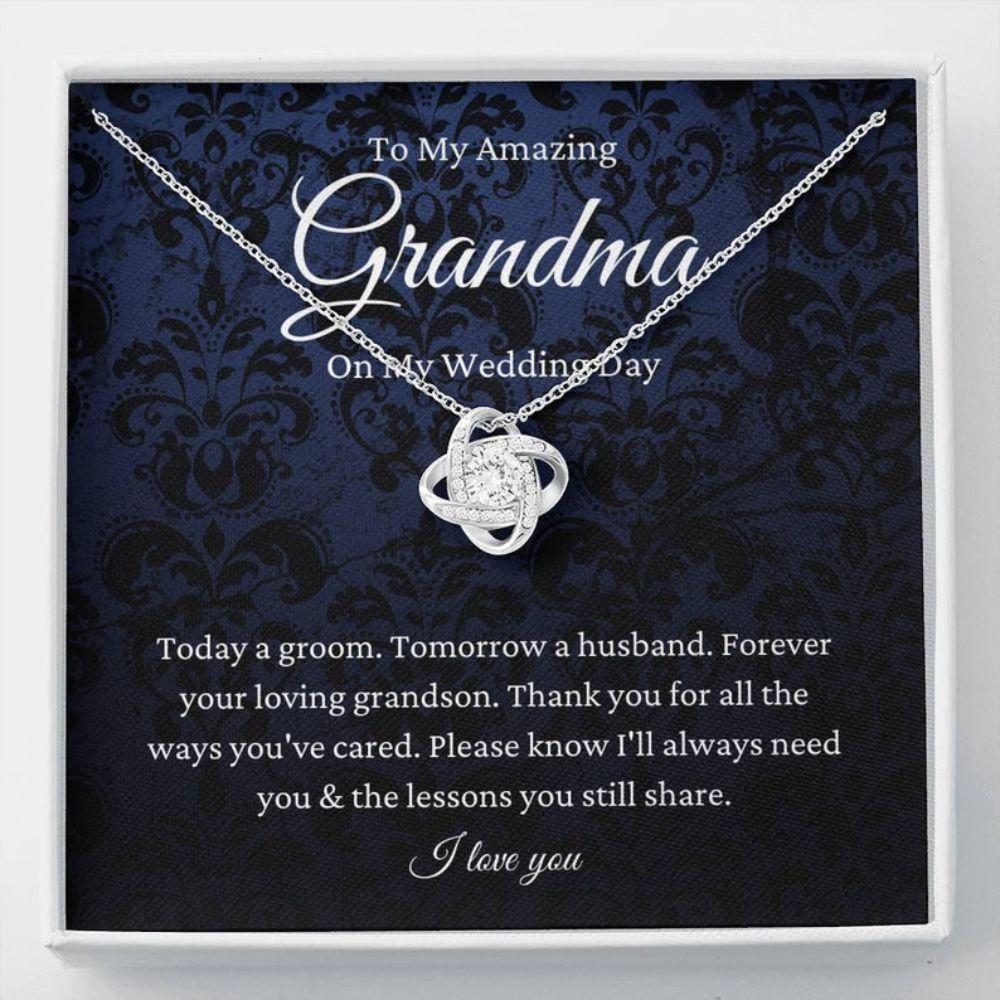 Grandmother Necklace, Grandmother Of The Groom Gift From Grandson, Groom To Grandma Wedding Day Gift