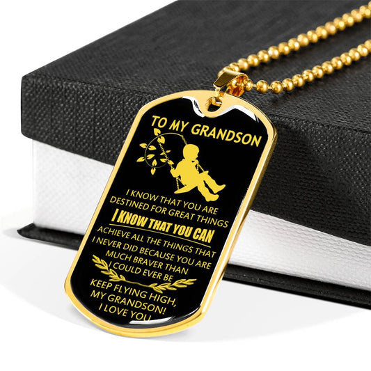 GRANDSON DOG TAG, DOG TAG FOR GRANDSON: NECKLACE GIFT FOR GRANDSON DOG TAG-21