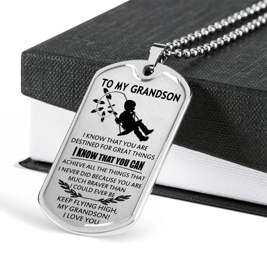 GRANDSON DOG TAG, DOG TAG FOR GRANDSON: NECKLACE GIFT FOR GRANDSON DOG TAG-22