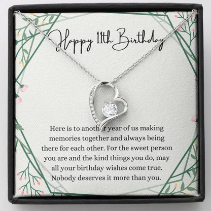 Daughter Necklace, Niece Necklace, Happy 11Th Birthday Necklace, Gift For 11Th Birthday, 11 Years Old Birthday Girl