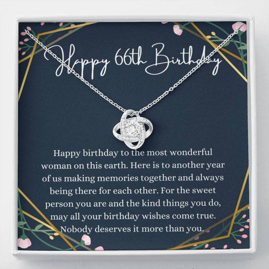 Mom Necklace, Grandmother Necklace, Happy 66Th Birthday Necklace, Gift For 66Th Birthday, 66 Years Old Birthday Woman