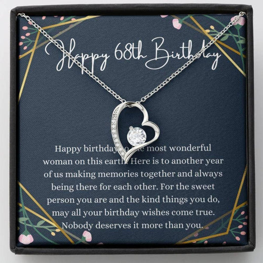 Mom Necklace, Wife Necklace, Happy 68Th Birthday Necklace, Gift For 68Th Birthday, 68 Years Old Birthday Woman