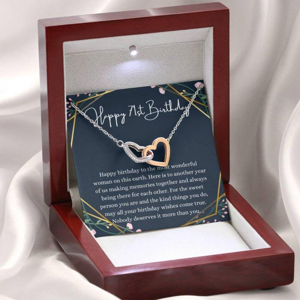 Grandmother Necklace, Mom Necklace, Happy 71St Birthday Necklace, Gift For 71St Birthday, 71 Years Old Birthday Woman