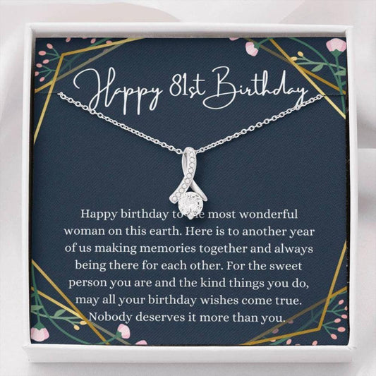 Grandmother Necklace, Mom Necklace, Happy 81St Birthday Necklace, Gift For 81St Birthday, 81 Years Old Birthday Woman