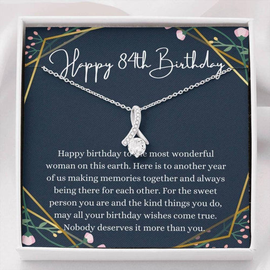 Grandmother Necklace, Mom Necklace, Happy 84Th Birthday Necklace, Gift For 84Th Birthday, 84 Years Old Birthday Woman