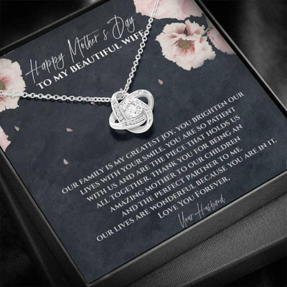 Wife Necklace, Happy Mother’S Day To My Beautiful Wife Necklace Gift From Husband