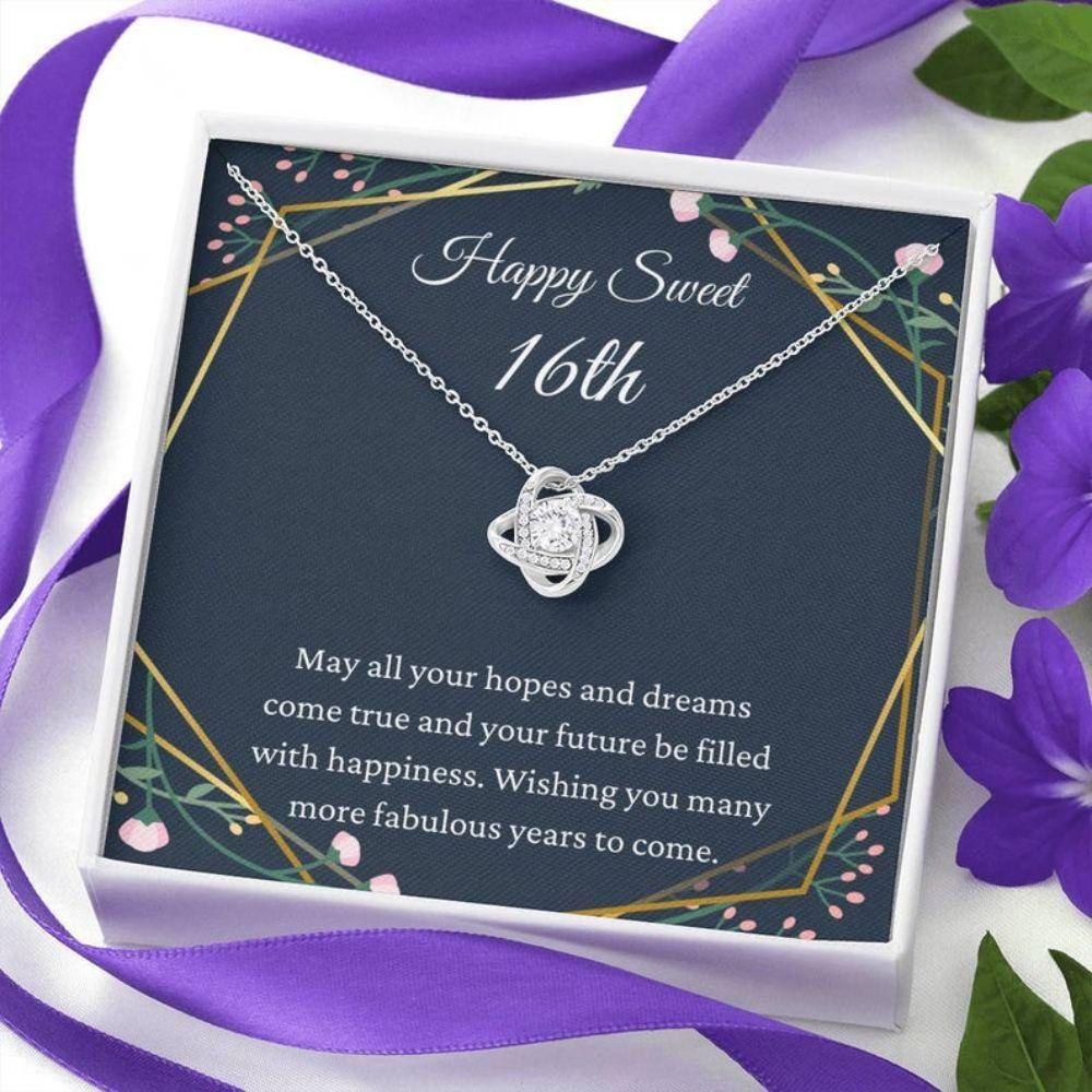 Daughter Necklace, Granddaughter Necklace, Happy Sweet 16Th Birthday Necklace Gift For Her, Gift For 16 Years Old, Sweet Sixteen