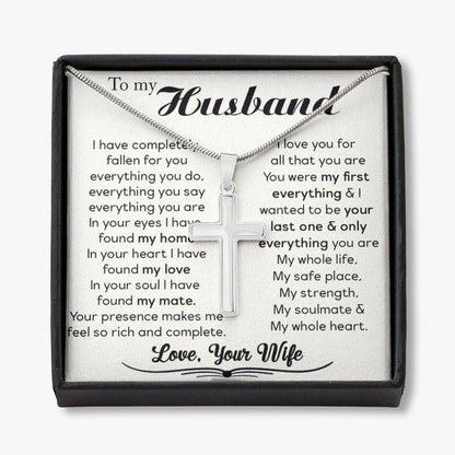 Husband Necklace, Father's Day Necklace From Wife For Husband, Fathers Day For Husband, Cross Necklace For Husband, Fathers Day Card From Wife, Husband Gifts
