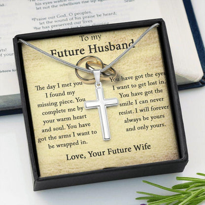 Husband Necklace, Future Husband Gift, Gifts For Fiance Him, Cross Necklace For Him, Engagement Gift For Future Husband, Fiance Birthday