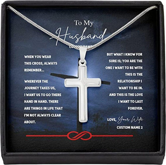 Husband Necklace Gift From Wife Journey Hand Last Forever Necklace Rakva
