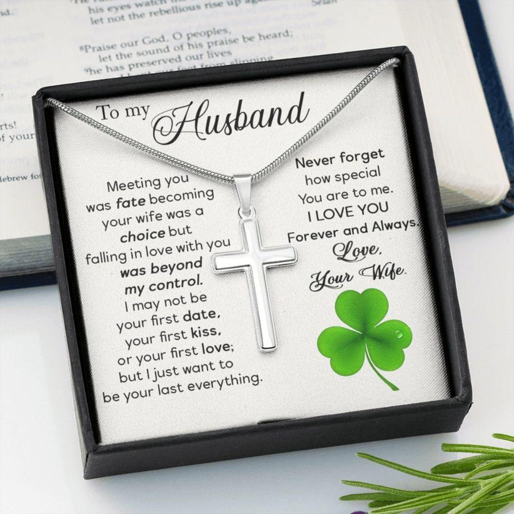 Husband Necklace, St. Patrick’S Day Gifts For Him, Patty’S Day Anniversary Gift For Husband, Lucky St Patty Day