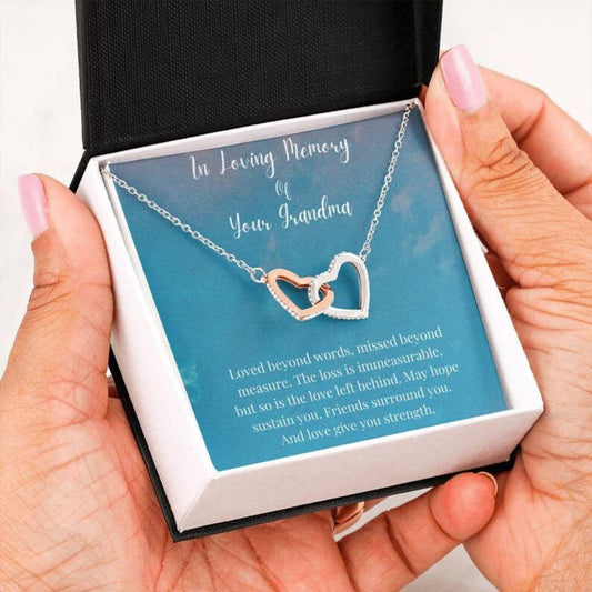 In Loving Memory Of Your Grandma Necklace, Memorial Gifts For Loss Of A Grandmother Gift Necklace
