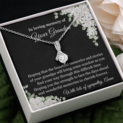 In Loving Memory Of Your Grandpa Necklace Gift, Memorial Grandfather Gift, Loss Of Grandpa Gift, Sympathy Gift For Lossing Grandpa, Remembrance Gifts
