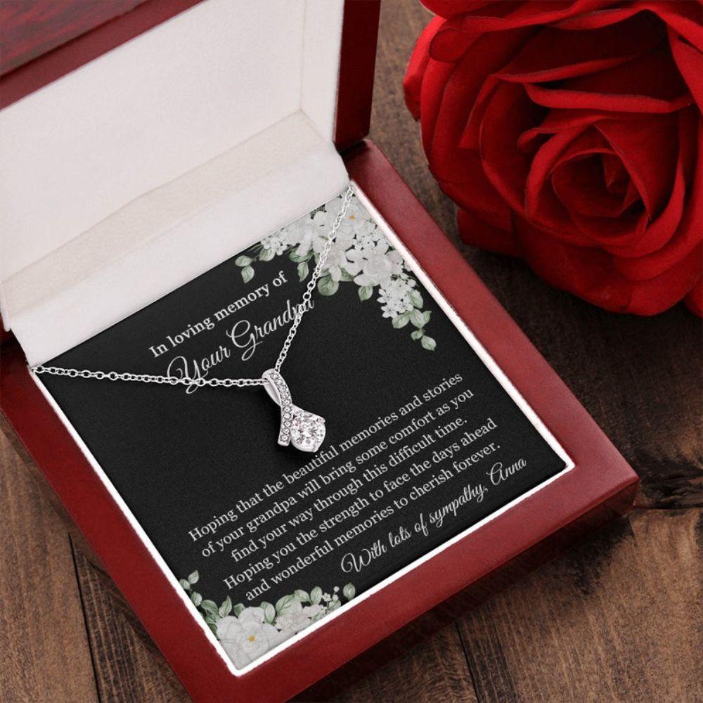 In Loving Memory Of Your Grandpa Necklace Gift, Memorial Grandfather Gift, Loss Of Grandpa Gift, Sympathy Gift For Lossing Grandpa, Remembrance Gifts