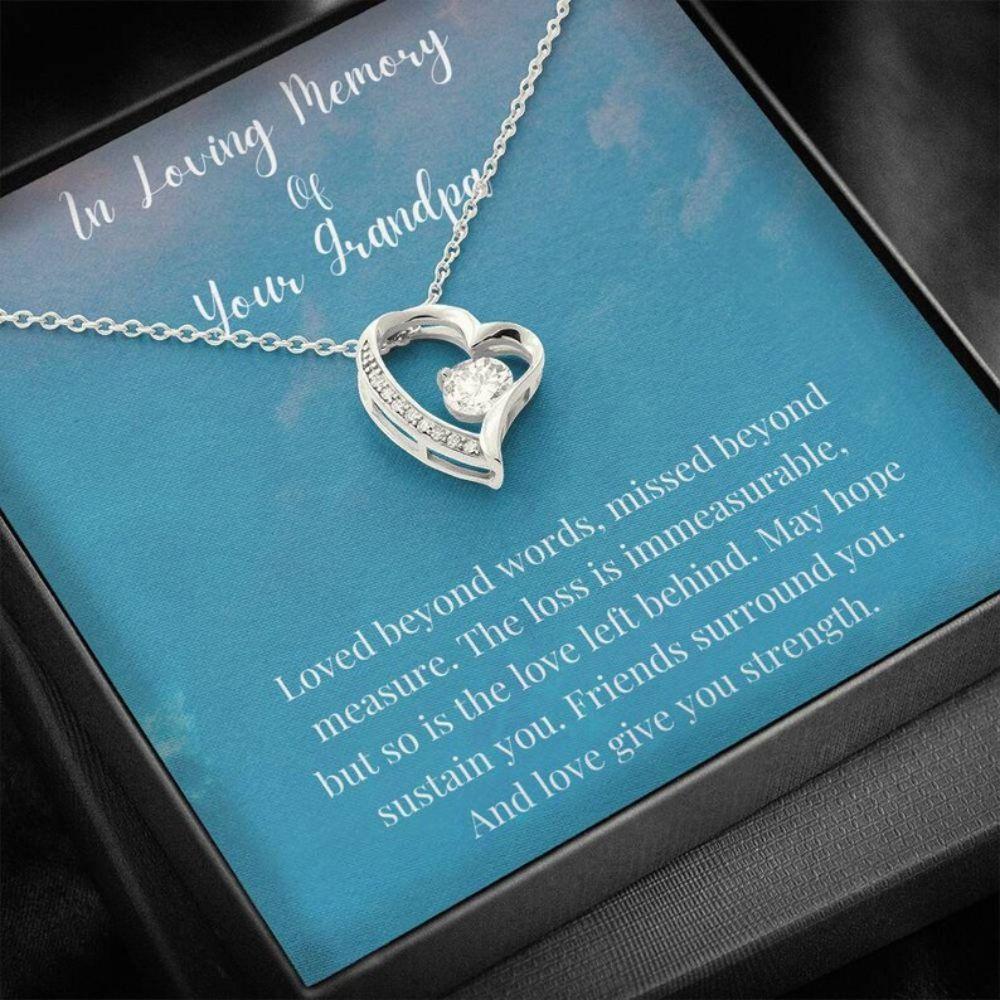 In Loving Memory Of Your Grandpa Necklace, Memorial Gifts For Loss Of A Grandfather Necklace
