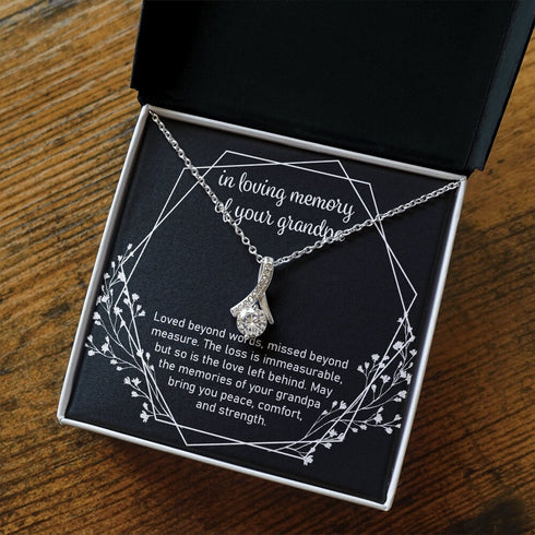 In Loving Memory Of Your Grandpa Ribbon Necklace Loss Of Grandpa Grief Gifts Grandfather Condolence Keepsake In Memory Of Grandpa