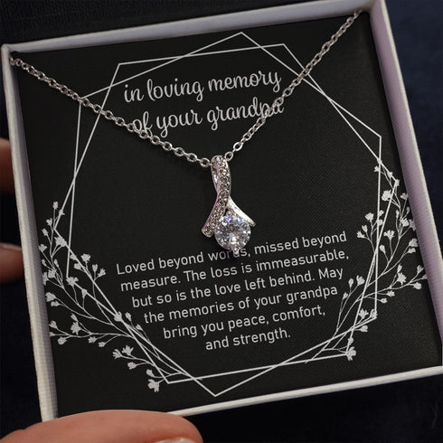 In Loving Memory Of Your Grandpa Ribbon Necklace Loss Of Grandpa Grief Gifts Grandfather Condolence Keepsake In Memory Of Grandpa Rakva