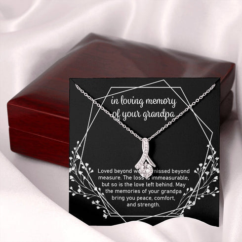 In Loving Memory Of Your Grandpa Ribbon Necklace Loss Of Grandpa Grief Gifts Grandfather Condolence Keepsake In Memory Of Grandpa Rakva