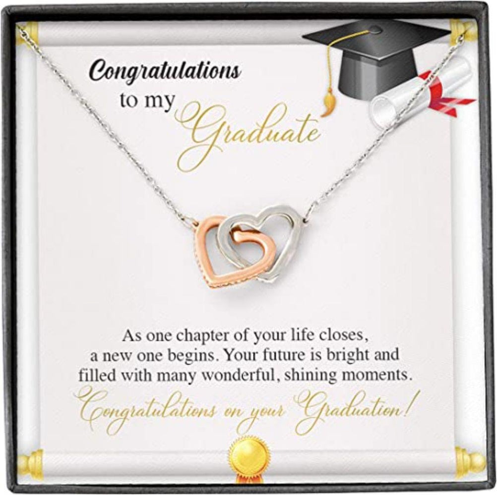 Daughter Necklace, Inspirational Graduation Gift Necklace For Her Girls Senior 2021, Masters Degree Phd