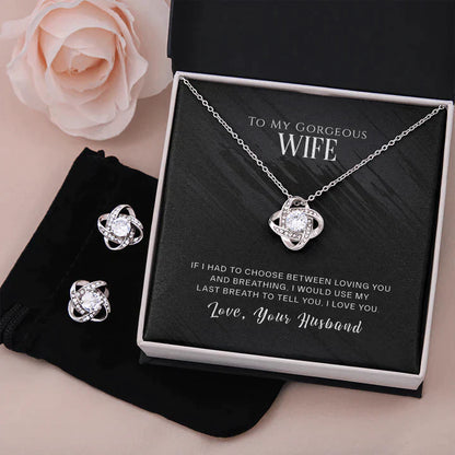 Gift For Wife - 925 Sterling Silver Pendant With Earings