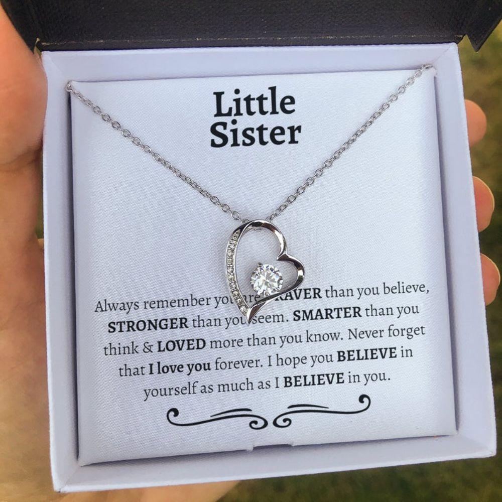 Sister Necklace, Little Sister Necklace Gift From Big Brother, Gift For Little Sister Birthday