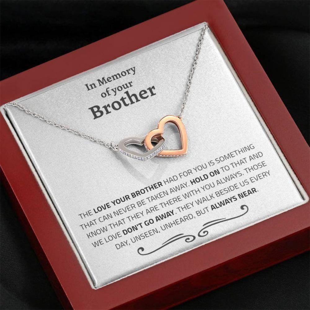 Loss Of Brother Necklace Gift, Condolences For Loss Of Brother, Remembrance Necklace