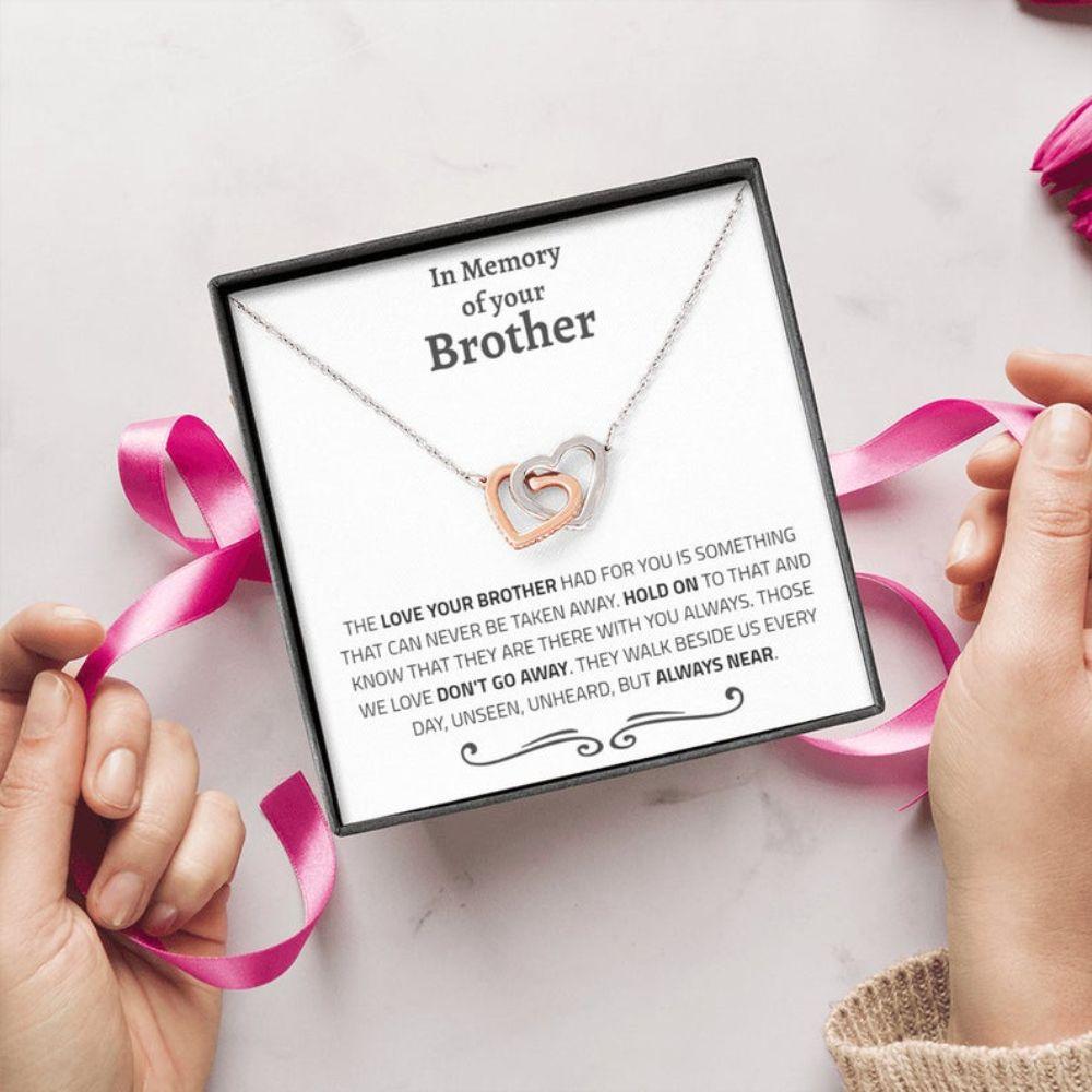 Loss Of Brother Necklace Gift, Condolences For Loss Of Brother, Remembrance Necklace