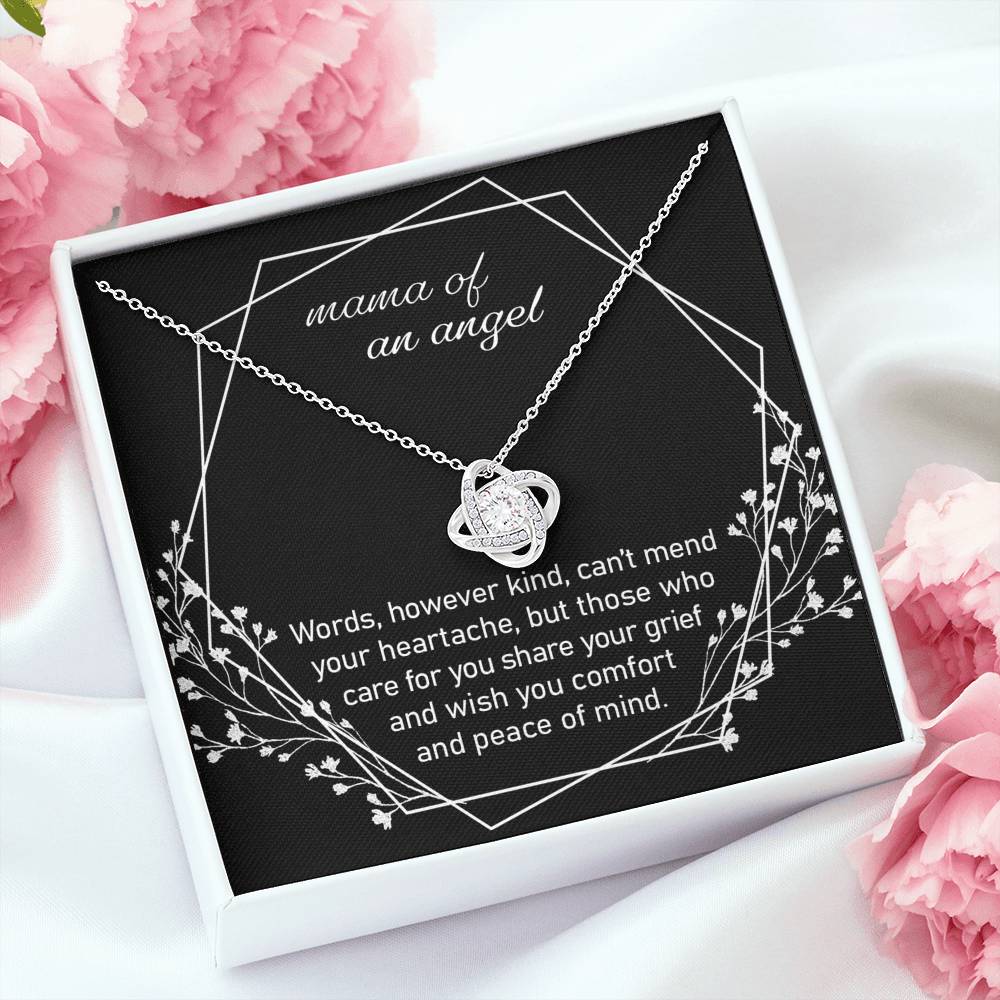 Mama Of An Angel - Child Loss Gift - Love Knot Necklace