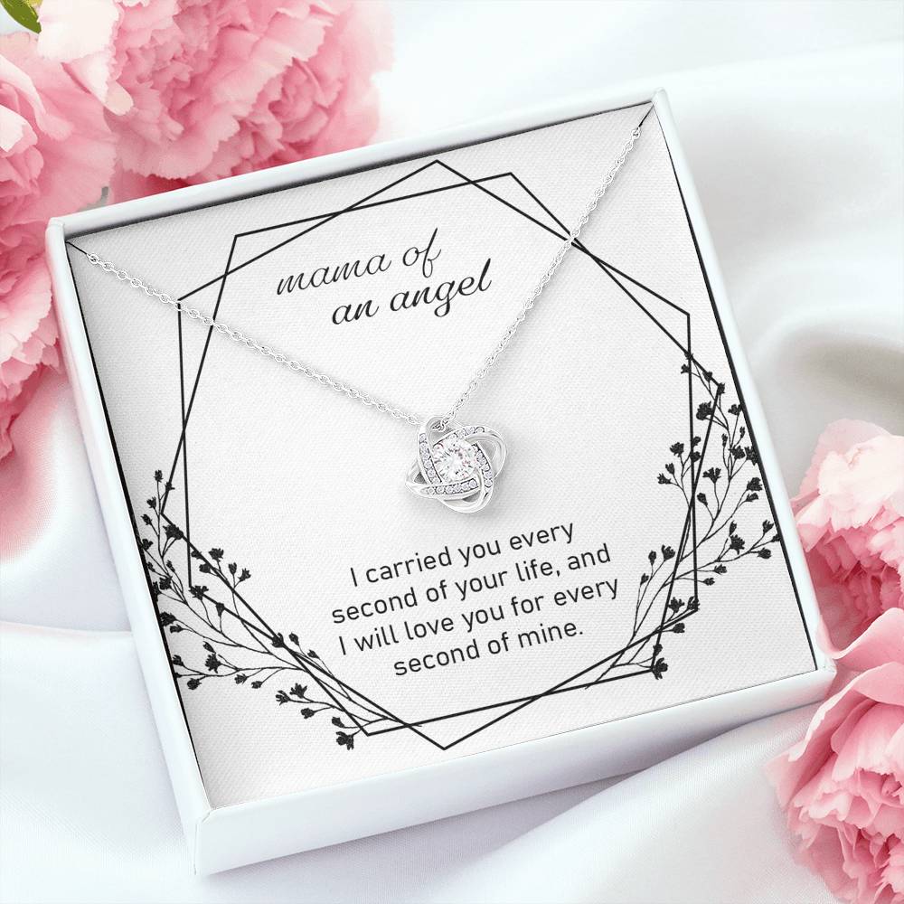 Mama Of An Angel - Love Knot Necklace, Memorial Necklace