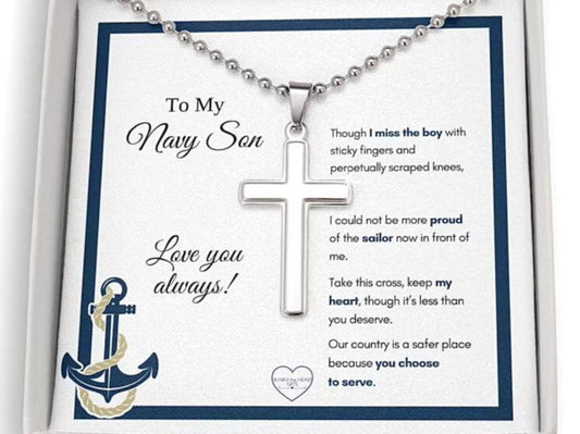 Son Necklace, Military “ Us Army Graduation Deployment Gift Necklace For Son “ Safer Place
