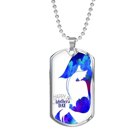 Mom Dog Tag Custom Picture, Happy Mother's Day Dog Tag Necklace For Mom