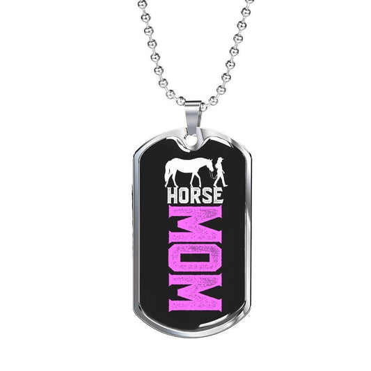 Mom Dog Tag Custom Picture, Horse Mom Dog Tag Custom Picture, Necklace Giving Women