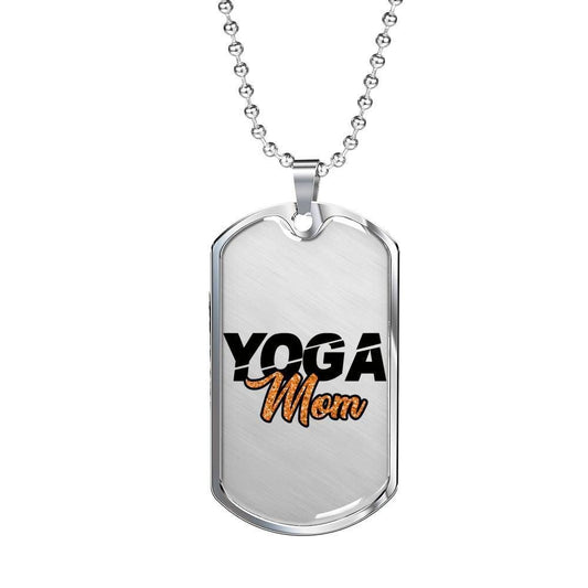 Mom Dog Tag Custom Picture Mother's Day, Best Gift For Yoga Mom Dog Tag Custom Picture Necklace