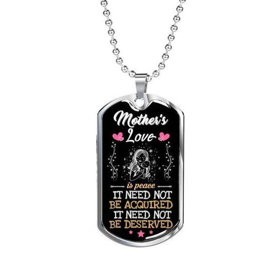 Mom Dog Tag Custom Picture Mother's Day, Its Peace It Need Not Be Acquired Dog Tag Necklace Gift For Mom