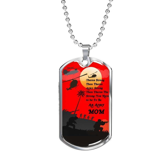 Mom Dog Tag Custom Mother's Day Gift, Perfect Gift Dog Tag Military Chain Necklace For Soldier Mother